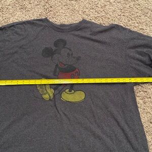 Gray T-Shirt with Classic Mickey Mouse Graphic Unisex 2X